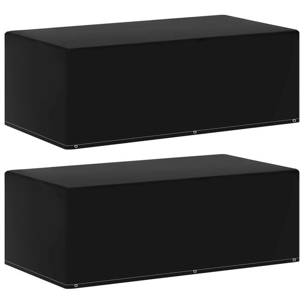 vidaXL Garden Furniture Cover Set of 2 Black Polyethylene