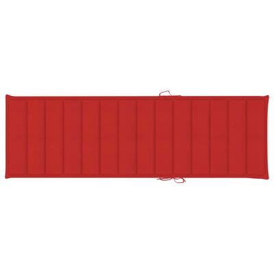vidaXL Sun Lounger Cushion Red 78.7"x23.6"x1.2" Fabric