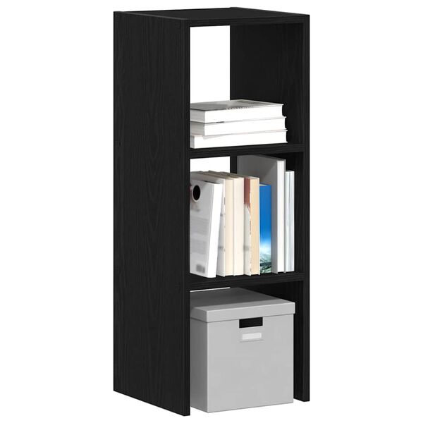 vidaXL Bookcase Black oak Engineered wood Medium Bookcase Rectangular