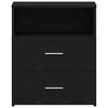 vidaXL Nightstand Black Oak 19.69 x 12.60 x 23.62 in Engineered Wood