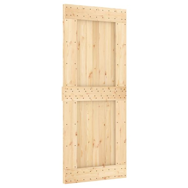 vidaXL Sliding Door with Hardware Set 33.5x82.7" Solid Wood Pine