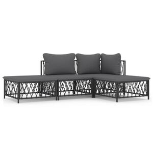 vidaXL Garden Lounge Set Anthracite Woven fabric