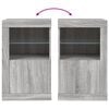 vidaXL Side Cabinet Set of 2 Grey Sonoma Engineered wood, Glass Standard