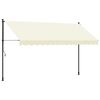 vidaXL Retractable Awning Cream 137.8"x59.1" Fabric and Steel