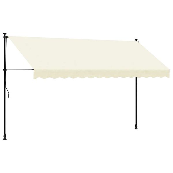 vidaXL Retractable Awning Cream 137.8"x59.1" Fabric and Steel