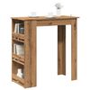 vidaXL Bar Table Artisan Oak Engineered Wood 39.4-47.2 in Bar Table