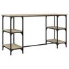 vidaXL Desk Sonoma oak Engineered wood, Metal Standard Adjustable Feet