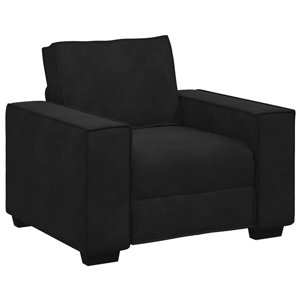 vidaXL Sofa Set Black Velvet (100% polyester), metal, plywood, solid wood