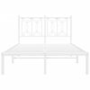 vidaXL Bed Frame White Steel Small Double Bed Frame Rectangular