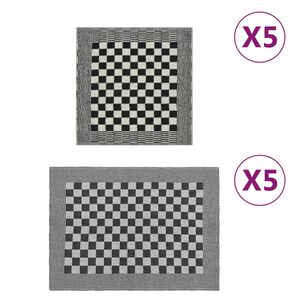 vidaXL Towel Set Set of 10 Black and white 100% Cotton