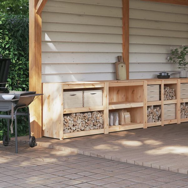 vidaXL Outdoor Kitchen Cabinet Set of 2 Natural wood