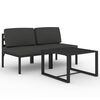 vidaXL Garden Lounge Set Anthracite Aluminum 2-seater Modular