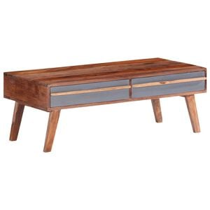 vidaXL Coffee Table Grey and Natural Solid Wood Medium Coffee Table