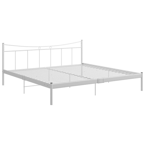 vidaXL Bed Frame White Powder-coated metal Full Durable Rectangular