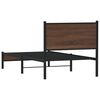 vidaXL Bed Frame Brown Oak Steel and Engineered Wood Small Single