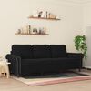 vidaXL 3-seater Sofa Black Velvet 3-seater 3-Seater Sofa Rectangular