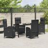 vidaXL Garden Dining Set with Cushion 5 pcs Black Poly Rattan