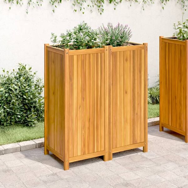 vidaXL Garden Planter Natural Wood Solid Acacia Wood Large Durable
