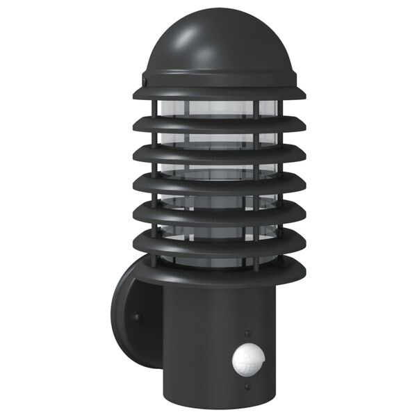 vidaXL Outdoor Wall Light Black Stainless Steel, Polycarbonate Medium
