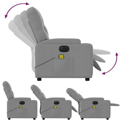 Multiple positions of the recliner chair showing reclining mechanism and footrest