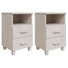 vidaXL Bedside Cabinet Set of 2 White Solid pinewood, MDF Compact