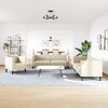 vidaXL Chesterfield Sofa Set Cream Faux leather, plywood, solid wood