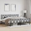 vidaXL Bed Frame Black Powder-coated steel 76x80 in Bed Frame