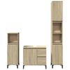 vidaXL Bathroom Furniture Set Sonoma Oak Engineered Wood, Metal Medium