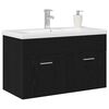 vidaXL Bathroom Cabinet with Drawer Black Oak 31.50 x 15.16 x 18.11 in