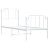 vidaXL Metal Bed Frame without Mattress with Footboard&nbsp;White 31.5"x78.7"
