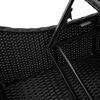 vidaXL Folding Sun Lounger Black PE rattan, powder-coated steel Standard