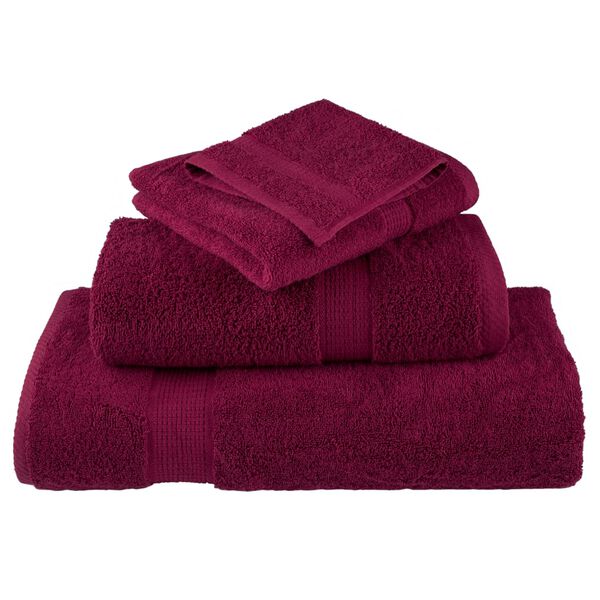 vidaXL Towel Set Burgundy 100% ring-spun cotton Towel Set Rectangular