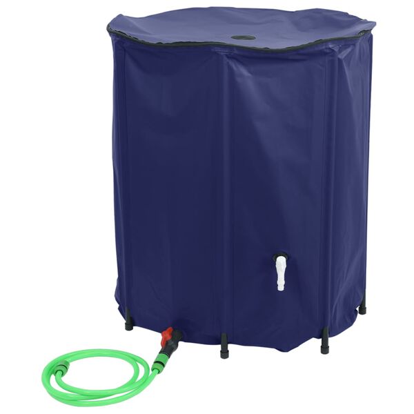 vidaXL Water Tank Blue PVC Large Foldable Water Tank Cylindrical