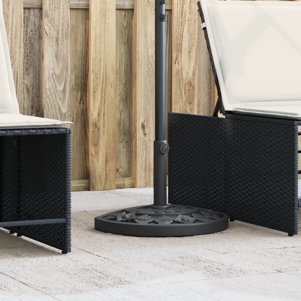 vidaXL Parasol Base Black PE and concrete 19.8 lbs Parasol Base