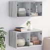vidaXL Wall Cabinet Set of 2 Gray Sonoma Engineered wood, glass Medium