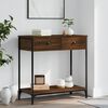 vidaXL Console Table Brown Oak Engineered Wood, Metal Adjustable Feet