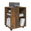 vidaXL Rolling Cabinet Smoked Oak Engineered Wood Medium Rollable