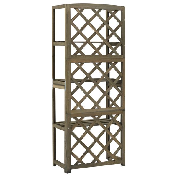 vidaXL Trellis Gray Solid fir wood 21.7x11.8x55.1 in Shelving Trellis