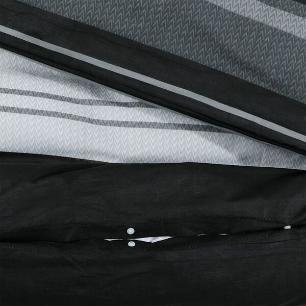 vidaXL Duvet Cover Set Set of 2 Black and white 100% Cotton 78.7x78.7 in