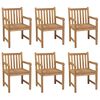 vidaXL Garden Chair Set of 6 Teak Solid Teak Wood Standard