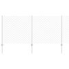 vidaXL Fence with Post Silver 3.28 x 32.81 ft Steel