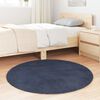vidaXL Shaggy Rug Navy Polyester 39.4 in x 39.4 in, Round Non-slip
