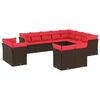 vidaXL 12 Piece Patio Sofa Set with Cushions Brown Poly Rattan