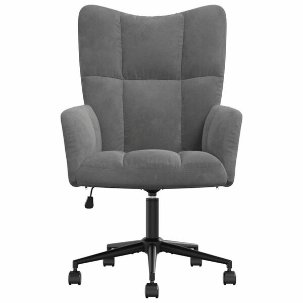 vidaXL Chill Chair Dark Grey Velvet (100% polyester), Steel Medium