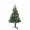 vidaXL Artificial Christmas Tree 150 LEDs&Ball Set&Flocked Snow 59.1"