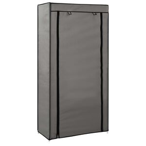 vidaXL Shoe Cabinet Gray Iron, Polypropylene Medium Lightweight