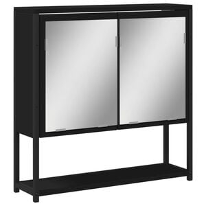 vidaXL Bathroom Mirror Cabinet Black