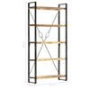 vidaXL Bookcase Natural mango wood and black steel