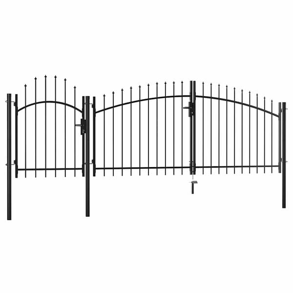 vidaXL Patio Gate Steel 3.3x13.1' Black