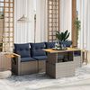 vidaXL 5 Piece Patio Sofa Set with Cushions Gray Poly Rattan